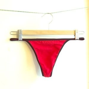 New Red and black trimmed thong underwear